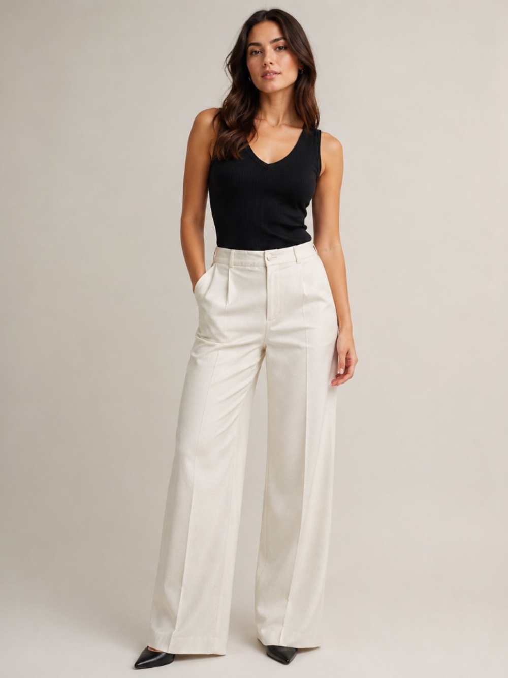 NWT | Hugo Boss | Wide Legged Pants | Ivory Cream Color | Size 4